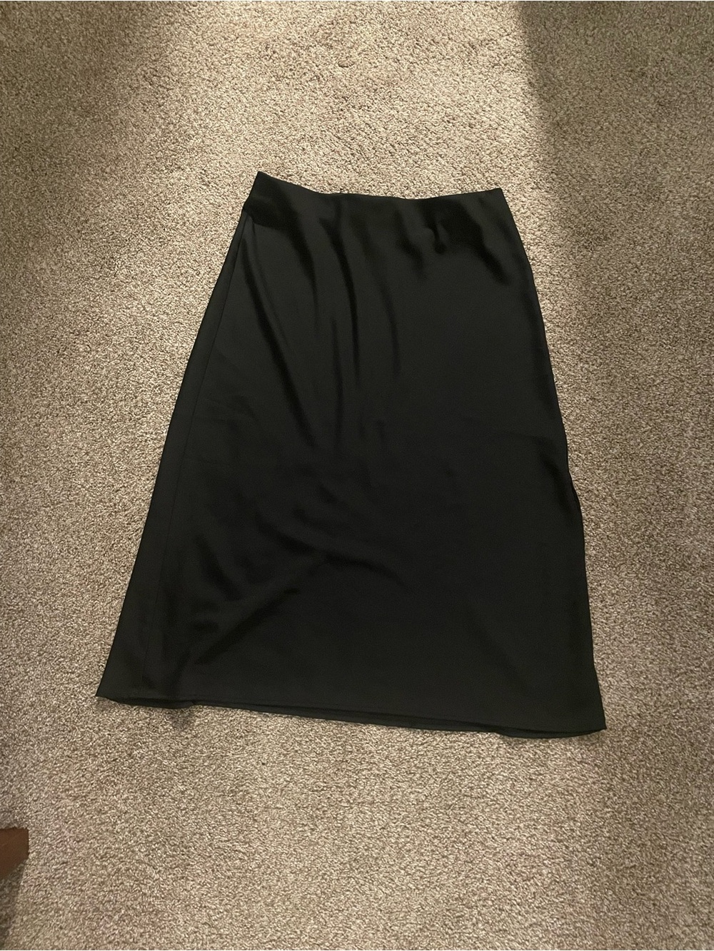 Black satin Midi Skirt